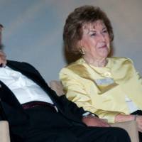 Richard and Helen DeVos sitting together at an event.